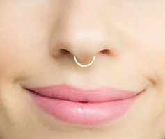 925 Sterling Silver Simple Septum Nose Ring Hoop, Septum Ring SmilePlace Handmade Charms-thumb2