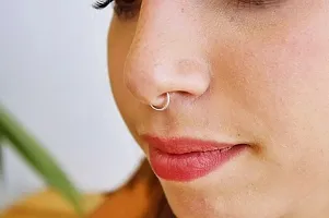 925 Sterling Silver Simple Septum Nose Ring Hoop, Septum Ring SmilePlace Handmade Charms-thumb1