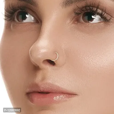 925 Sterling Silver Simple Nose Ring Hoop, Septum Ring SmilePlace Handmade Charms-thumb0