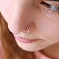 925 Sterling Silver Double Line Nose Ring Hoop, Septum Ring SmilePlace Handmade Charms-thumb3