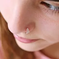 925 Sterling Silver  Double Line Nose Ring Hoop, Septum Ring SmilePlace Handmade Charms-thumb2