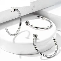 925 Sterling Silver Simple Nose Ring Hoop, Septum Ring SmilePlace Handmade Charms-thumb3