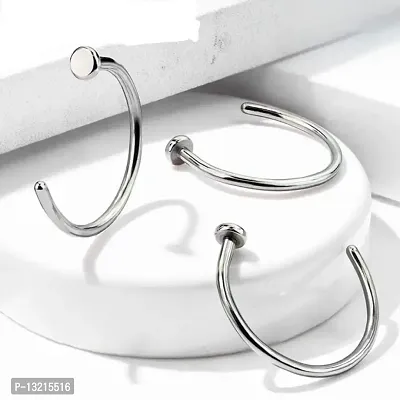 925 Sterling Silver Simple Nose Ring Hoop, Septum Ring SmilePlace Handmade Charms-thumb4