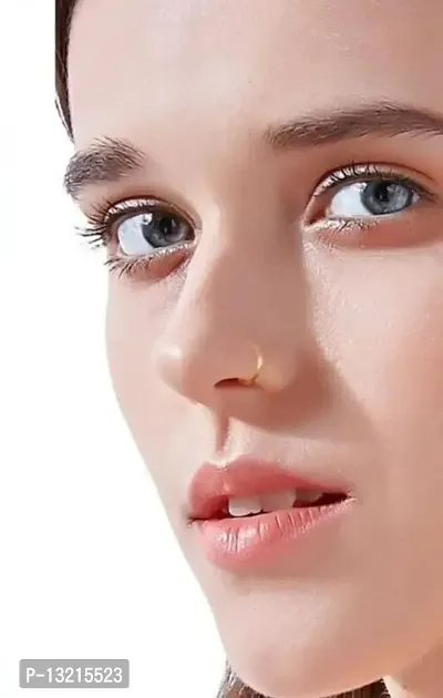 14K Gold Simple Nose  Ring For Gift SmilePlace Handmade Charms-thumb0