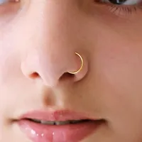 14K Gold Simple Nose  Ring For Gift SmilePlace Handmade Charms-thumb1