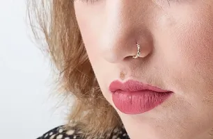 14K Gold Simple Nose  Ring For Gift SmilePlace Handmade Charms-thumb3