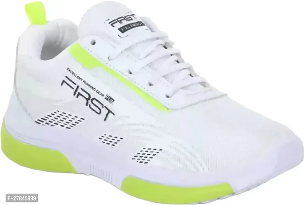 Comfortable And Lightweight White Mesh Running Sports Shoes For Men-thumb2