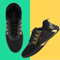 Comfortable And Lightweight Black Mesh Running Sports Shoes For Men-thumb1