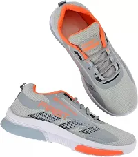 Comfortable And Lightweight Grey Mesh Running Sports Shoes For Men-thumb1