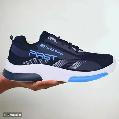 Comfortable And Lightweight Navy Blue Mesh Running Sports Shoes For Men-thumb5