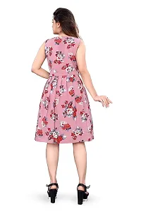 AA Creation Women's Skater Knee-Length Dress with Belt (western dress for women latest design_Baby Pink_M)-thumb3