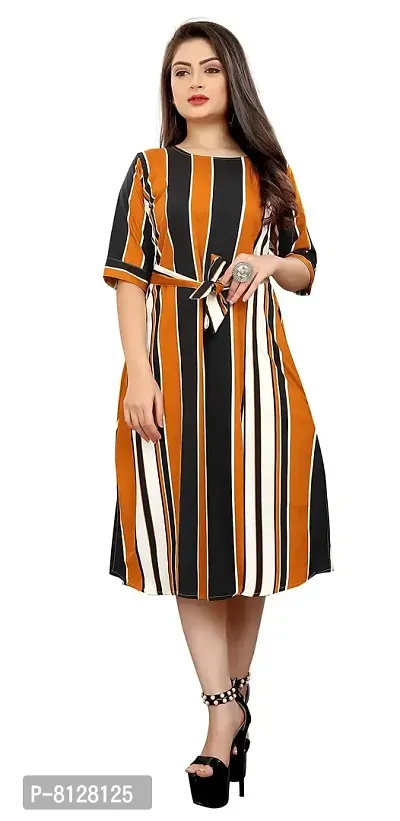 AA Creation Crepe Striped Floral Short Western Dress for Women 137_S One Piece Dresses for Women Casual-thumb0