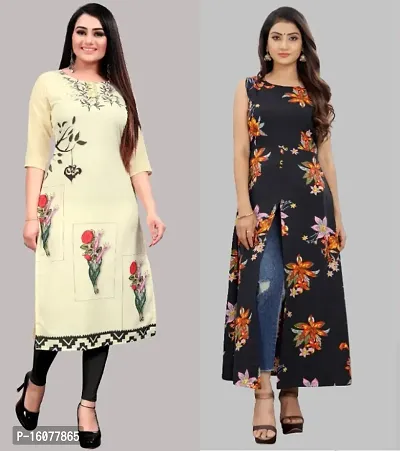 Fancy Crepe Kurtis for Women Pack Of 2