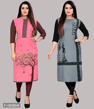 Fancy Crepe Kurtis for Women Pack Of 2-thumb0