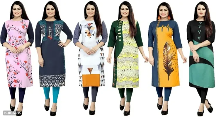 Beautiful Crepe Printed Kurtis Pack of 6