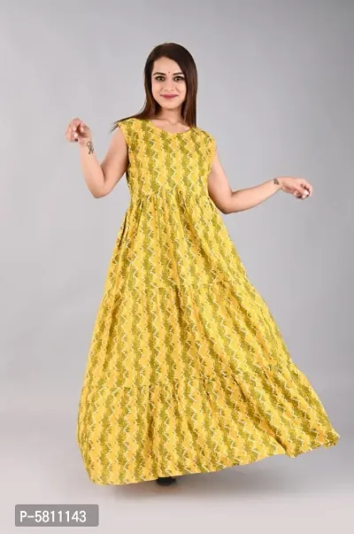 Elegant Yellow Rayon Printed Kurta with Jacket Set For Women-thumb5