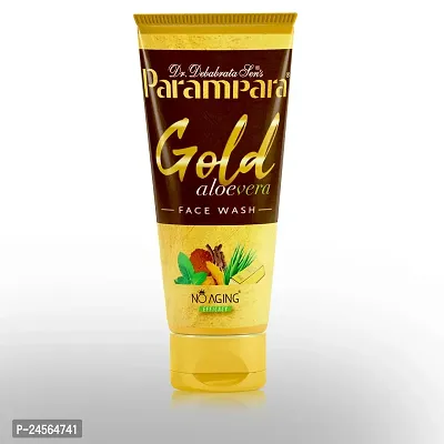 Parampara Ayurved Gold Aloe Vera Face Wash Nourishing Skin Cleansing Gel for Radiant Glowing Complexion 60ml-thumb0