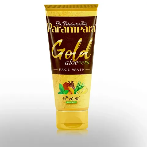 Parampara Ayurved Gold Aloe Vera Face Wash Nourishing Skin Cleansing Gel for Radiant Glowing Complexion 60ml