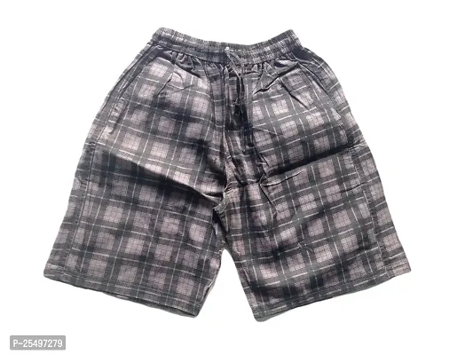 Elegant Cotton Blend Checked Regular Shorts For Men-thumb0