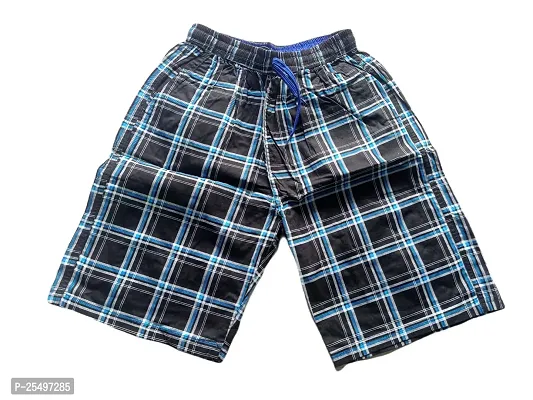 Elegant Cotton Blend Checked Regular Shorts For Men-thumb0