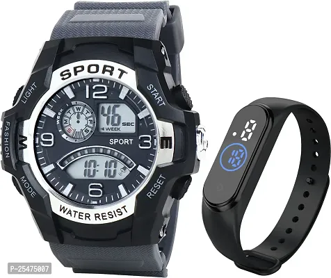 Trex 3002 S-Shock Sport Multi Function Digital Display Chrono Function Round Watch Digital Watch -For Men- Pack Of 2