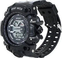 Trex 1327 6005 Black PU Strap Chronograph Alarm Analog-Digital Watch - For Men-thumb3