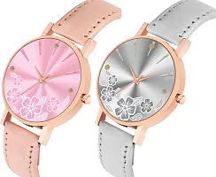 Trex Pink And Grey Unique Analog Watch For Women- Pack Of 2-thumb1