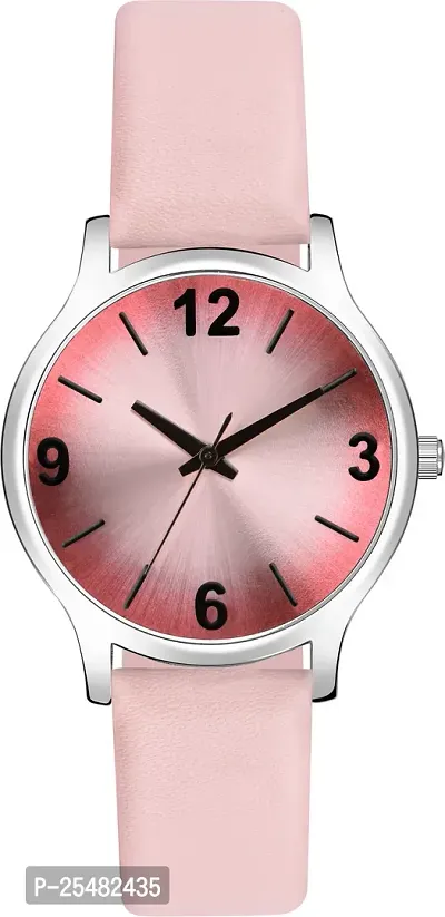 Trex MTT Synthetic Leather Pink Unique Dial Wrist Analog Watch For Women-thumb0