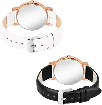 Trex RIZZLY Black And White Formal Slim Dial Leather Belt Analog Watch For Women- Pack Of 2-thumb2
