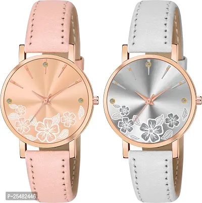 Trex Orange And Grey Unique Analog Watch For Women- Pack Of 2