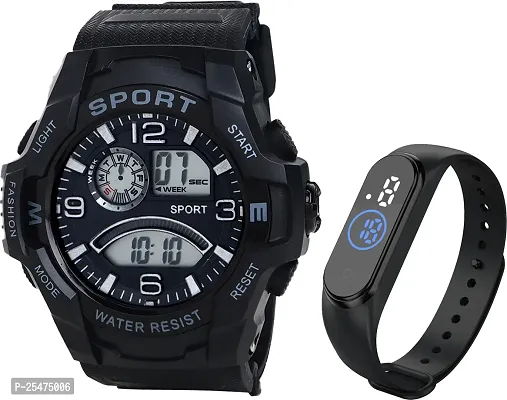 Trex 3002 S-Shock Sport Multi Function Digital Display Chrono Function Round Watch Digital Watch - For Men- Pack Of 2