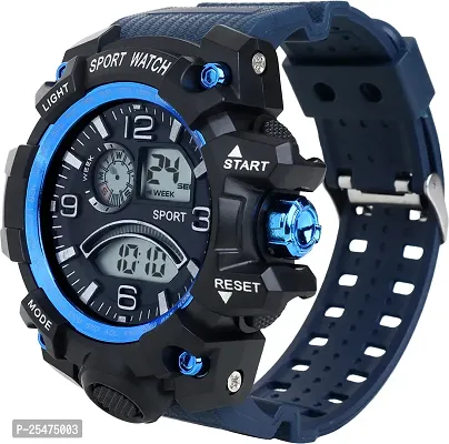 Trex 1155-Blue Multi Function Working Stylish Sporty Look Semi Water And Shock Resistance Alarm Analog Watch - For Men
