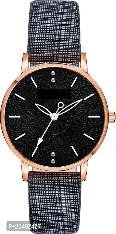 Trex 112 Synthetic Leather Black Roman Number Dial Analog Watch For Women