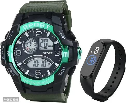 Trex 3002 S-Shock Sport Multi Function Digital Display Chrono Function Round Watch Digital Watch - For Men- Pack Of 2