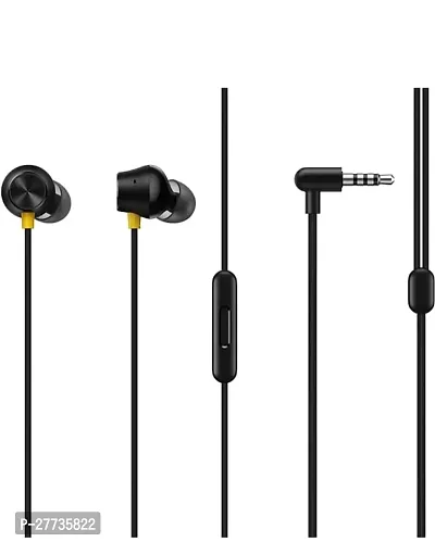 Stylish Black In-ear Wired - 3.5 MM Single Pin With Microphone Noise Cancelling Headphones-thumb0