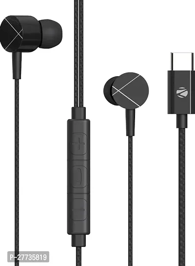 Stylish Black In-ear Wired - 3.5 MM Single Pin With Microphone Noise Cancelling Headphones-thumb0