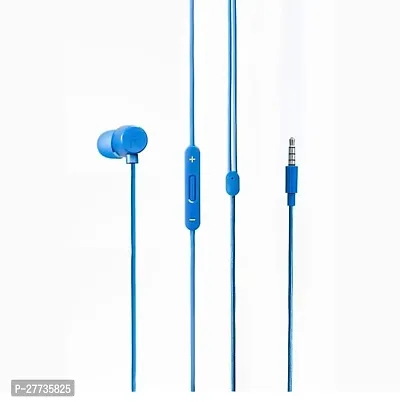 Stylish Blue In-ear Wired - 3.5 MM Single Pin With Microphone Noise Cancelling Headphones-thumb0