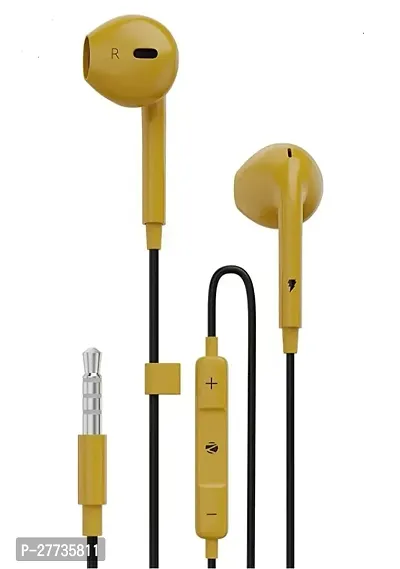 Stylish Golden In-ear Wired - 3.5 MM Single Pin With Microphone Noise Cancelling Headphones-thumb0