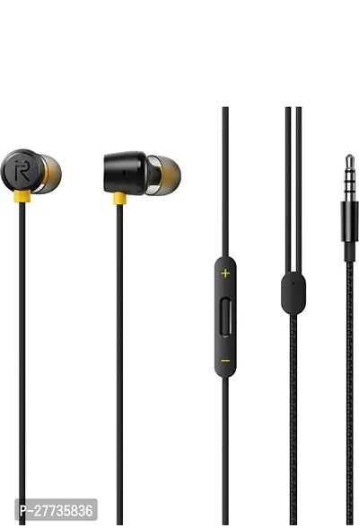 Stylish Black In-ear Wired - 3.5 MM Single Pin With Microphone Noise Cancelling Headphones-thumb0