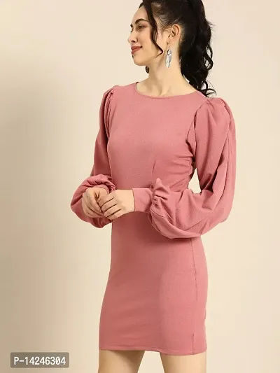 Womens Bodycone Bishop Sleeve Partywear Mini Dress-thumb3