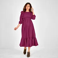 Womens Rayon A-line Flared and Gathered Maxi Dress-thumb2