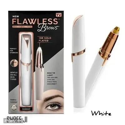 Flawless Portable Eyebrow, Face, Lips, Nose Hair Removal Painless Electric Trimmer-thumb0