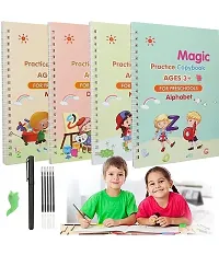 Sank Magic Practice Copybook (4 Books, Refill), Number Tracing Book for Preschoolers with Pen, Magic Calligraphy Copybook Set Practical Reusable Writing Tool Simple Hand Lettering-thumb1