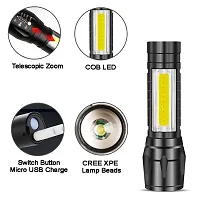 OSL 2in1 Small Waterproof USB Charging Laser LED Metal Body Rechargeable 3 Mode Flashlight Torch Table Lamp Outdoor Lamp Industrial Security Purpose Search Light 9W (6 Month Warranty)-thumb2