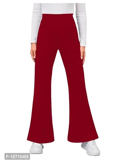 Maheshvi Women's High Waist Bell Bottom Trouser, Elastic Flared Bootcut Pants, Stretchy Parallel Leg for Casual Office Work wear (Dhoni)