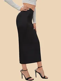 Elegant Black Polyester Solid Skirts For Women And Girls-thumb1