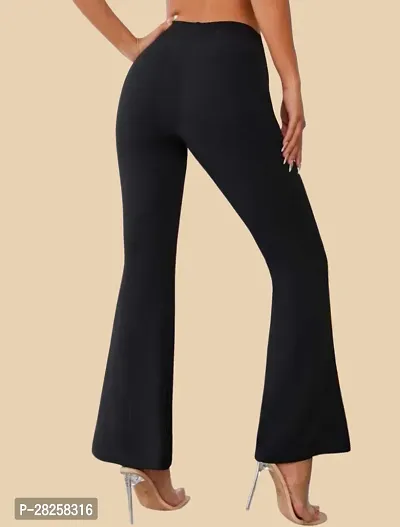 Stylish Black Polyester Solid Regular Fit Trousers For Women-thumb3