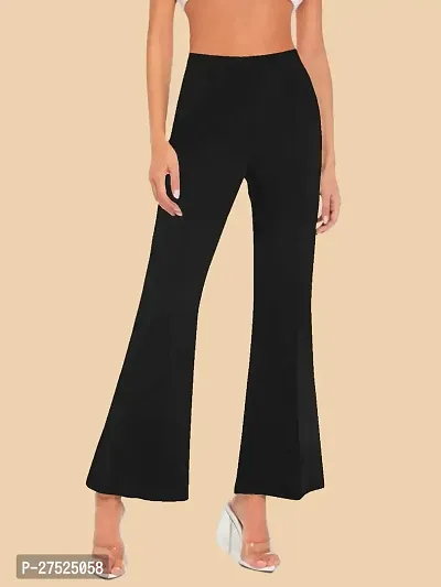 Stylish Black Polyester Trousers For Women-thumb0