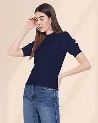 Maheshvi Women's Round Neck Short Sleeve Elegant Tee Top .(Sofia)-thumb3