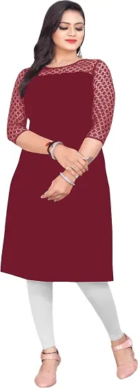 Elegant Crepe Net Round Neck Kurta For Women